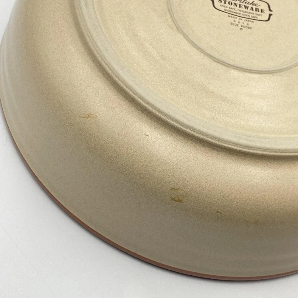 Vintage 1980s Noritake Blue Adobe Stoneware Serving Bowl 9.5